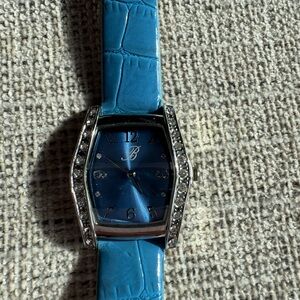 Elegant Blue Women's Watch with Crystal Accents